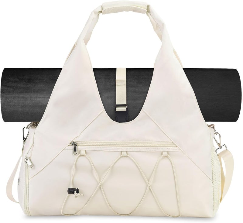 forestfish Gym Bag For Women With Yoga Mat Holder & Shoe Compartment & Wet Dry Storage Pocket & Adjustable Strap - Image 1